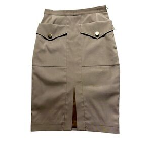 ALTUZARRA Women’s Front Slit Utility Khaki Skirt 36